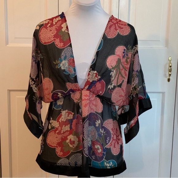 Bisou Bisou Sheer Kimono Top Size:4 - Picture 1 of 5